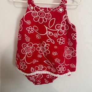 Vintage Carter's Red Floral Romper